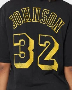 Mitchell & Ness Los Angeles Lakers Magic Johnson #32 N&N Vintage T-Shirt Faded Black -Sportswear Women Store 02039546 YB554 womens 0050
