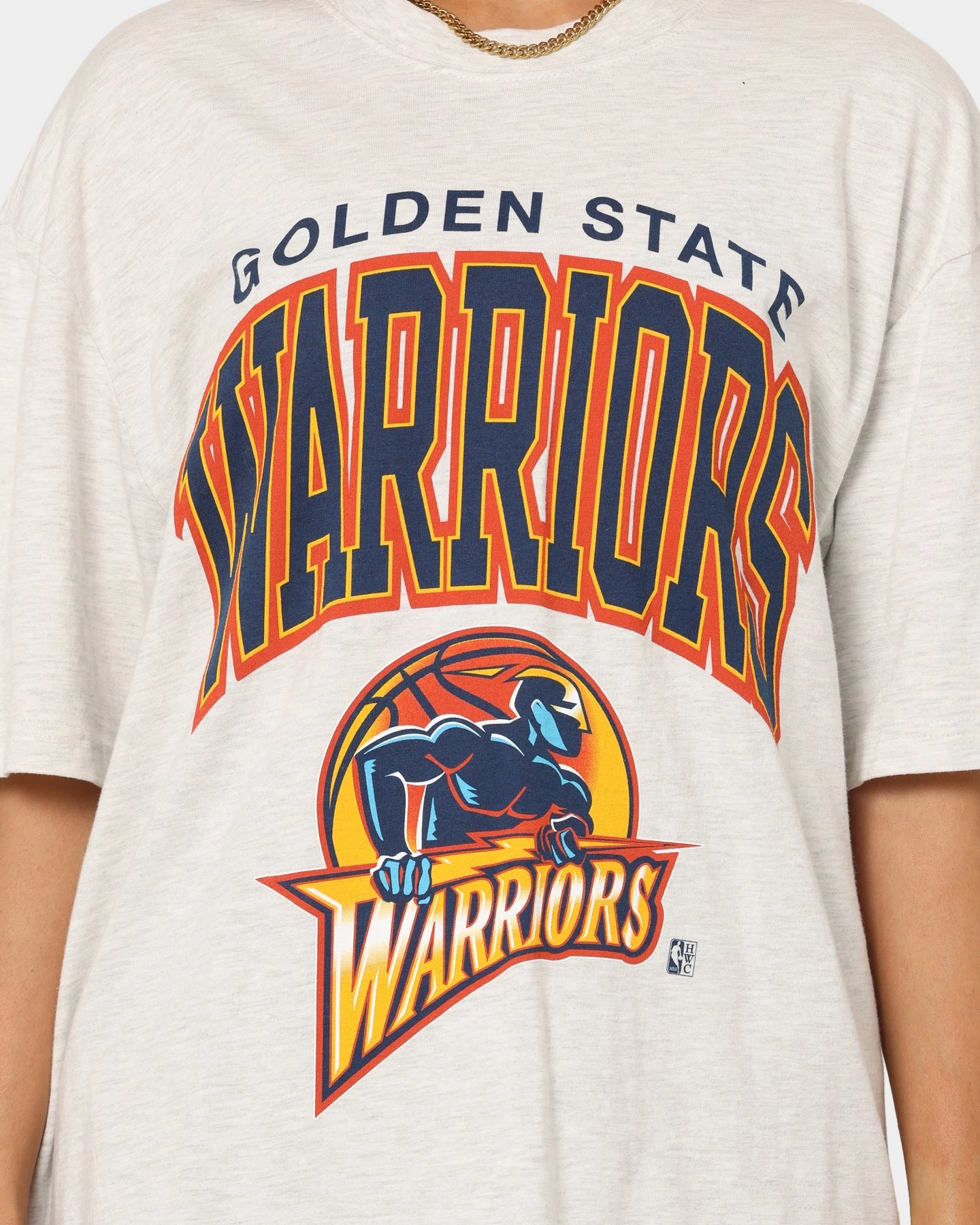 Mitchell & Ness Golden State Warriors XL Arch Vintage T-Shirt White Marle 5 Mitchell & Ness Golden State Warriors XL Arch Vintage T-Shirt White Marle - Image 3