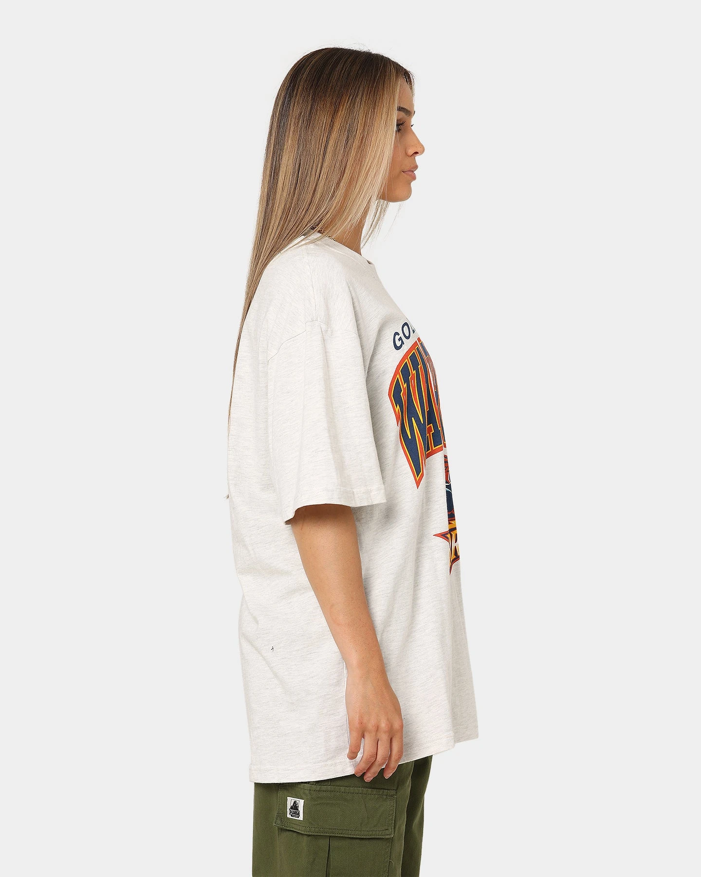 Mitchell & Ness Golden State Warriors XL Arch Vintage T-Shirt White Marle 7 Mitchell & Ness Golden State Warriors XL Arch Vintage T-Shirt White Marle - Image 5