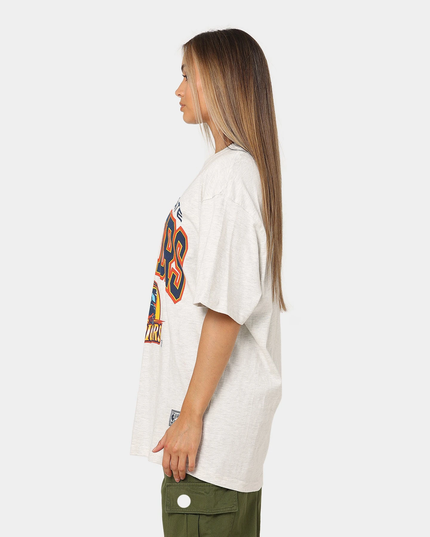 Mitchell & Ness Golden State Warriors XL Arch Vintage T-Shirt White Marle 8 Mitchell & Ness Golden State Warriors XL Arch Vintage T-Shirt White Marle - Image 6