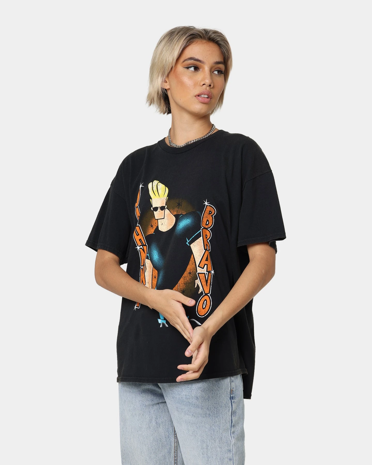 American Thrift X Johnny Bravo Man, I'm Pretty Vintage T-Shirt Black Wash 3 American Thrift X Johnny Bravo Man, I'm Pretty Vintage T-Shirt Black Wash