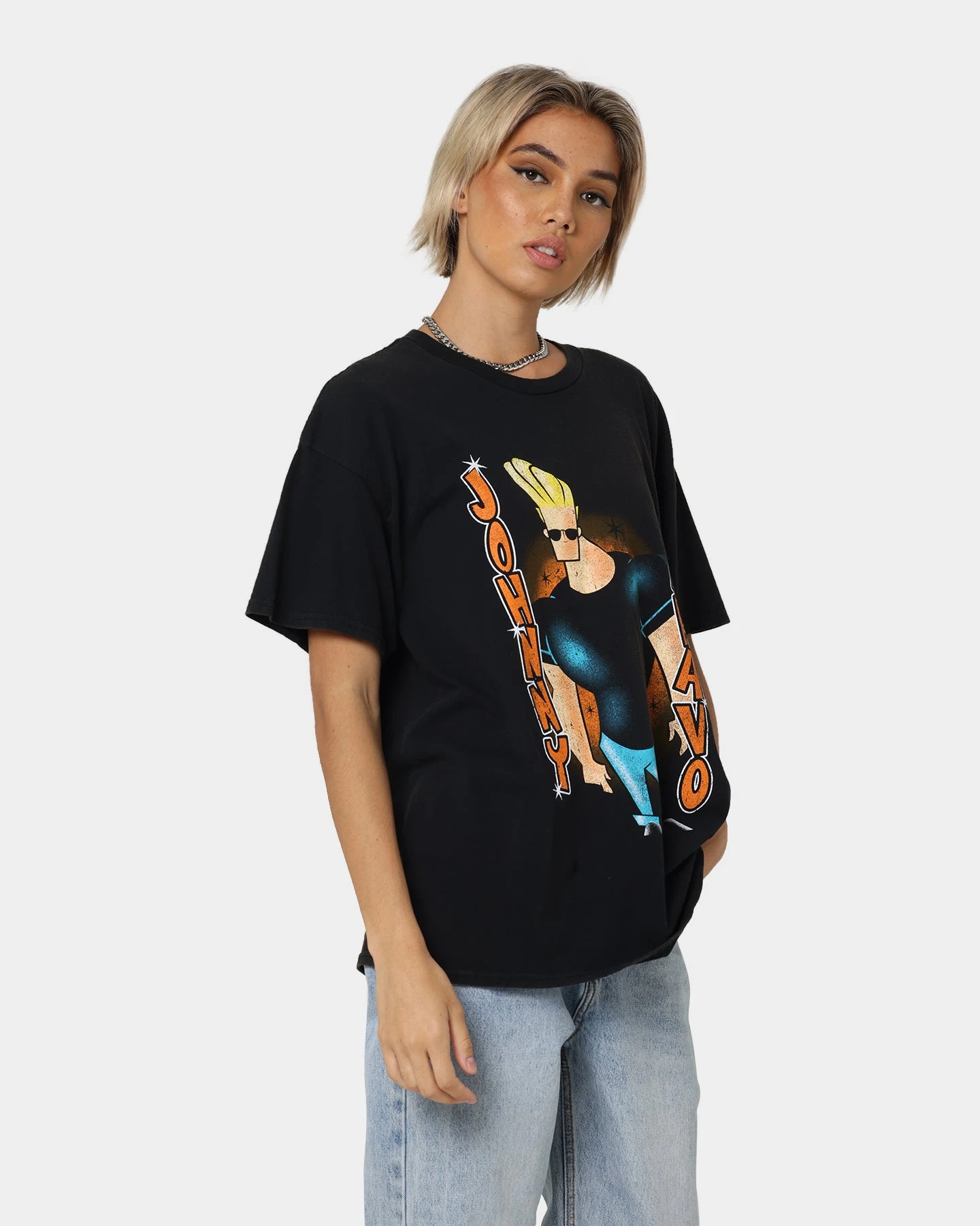 American Thrift X Johnny Bravo Man, I'm Pretty Vintage T-Shirt Black Wash 8 American Thrift X Johnny Bravo Man, I'm Pretty Vintage T-Shirt Black Wash - Image 6