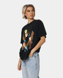 American Thrift X Johnny Bravo Man, I'm Pretty Vintage T-Shirt Black Wash 16 American Thrift X Johnny Bravo Man, I'm Pretty Vintage T-Shirt Black Wash -Sportswear Women Store 02039560 YB295 womens 0070