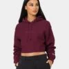 Champion Women's Reverse Weave Tonal Crop Hoodie Dark Berry Purple -Sportswear Women Store 02039613 YD272 womens 0010