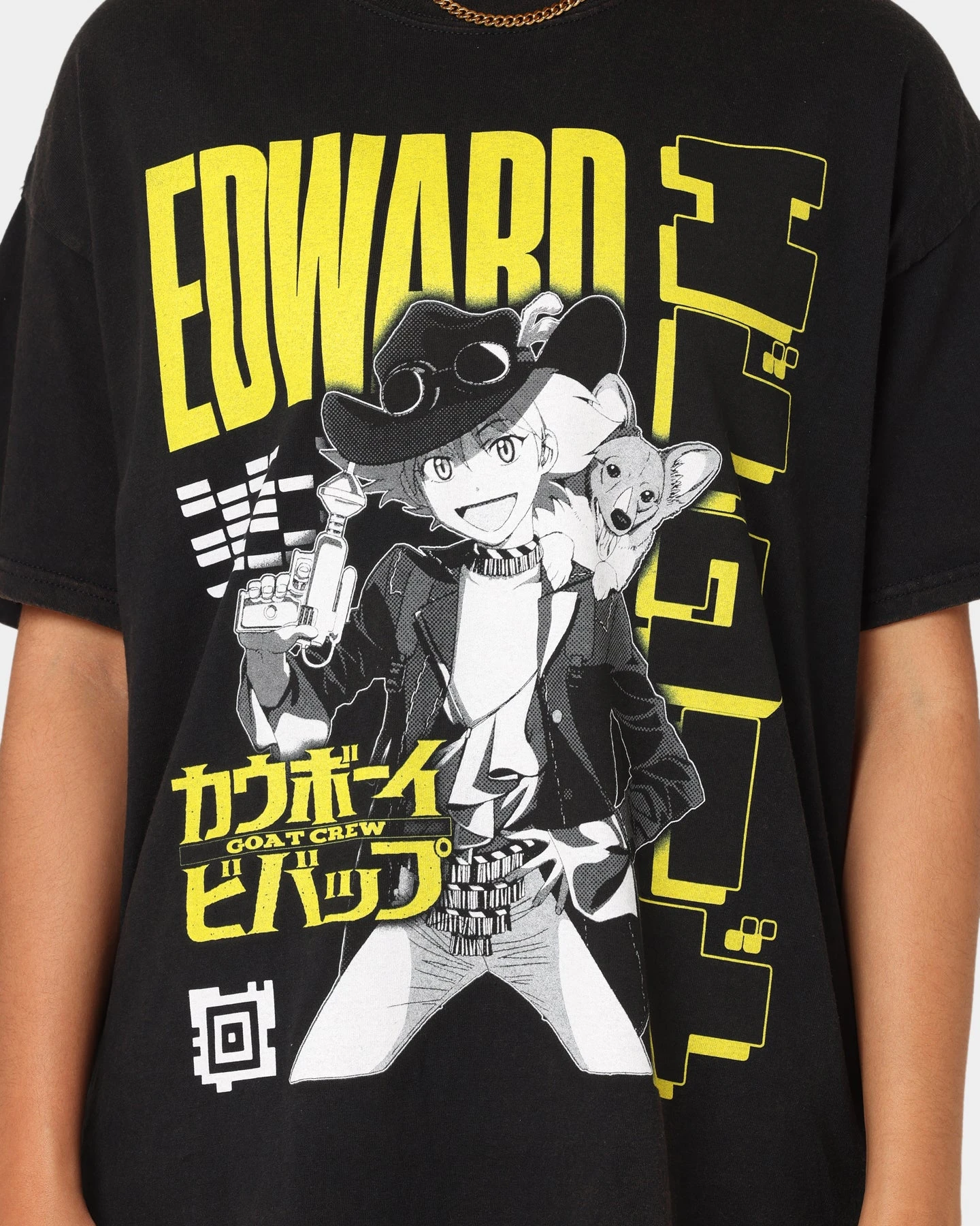 Goat Crew X Cowboy Bebop Edward Vintage T-Shirt Washed Black 5 Goat Crew X Cowboy Bebop Edward Vintage T-Shirt Washed Black - Image 3