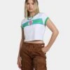 GUESS Originals Women's GUESS Originals X J Balvin Cropped Ringer T-Shirt Pure White Multi -Sportswear Women Store 02039871 YP494 womens 010
