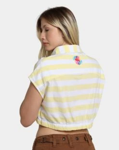 Guess Originals Women's GUESS Originals X J Balvin Woven Crop Top Yellow Sunspots 19 Guess Originals Women's GUESS Originals X J Balvin Woven Crop Top Yellow Sunspots -Sportswear Women Store 02039872 YY078 womens 090