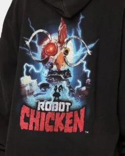 American Thrift X Robot Chicken Robot Chicken Vintage Hoodie Black Wash -Sportswear Women Store 02039945 YB295 womens 0050