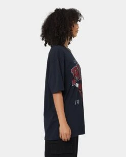 Mitchell & Ness Women's Chicago Bulls XL Arch Vintage T-Shirt Faded Black -Sportswear Women Store 02040028 YB554 womens 0050