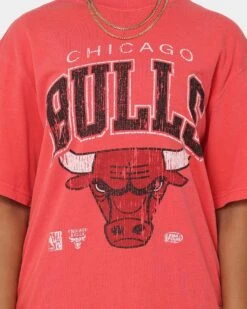 Mitchell & Ness Women's XL Arch T-Shirt Faded Red -Sportswear Women Store 02040028 YF428 womens 0030