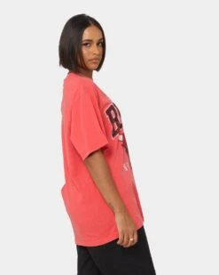 Mitchell & Ness Women's XL Arch T-Shirt Faded Red -Sportswear Women Store 02040028 YF428 womens 0050