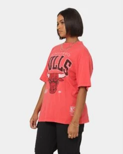 Mitchell & Ness Women's XL Arch T-Shirt Faded Red -Sportswear Women Store 02040028 YF428 womens 0060