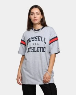 Russell Athletic 70s College T-Shirt Grey Marle