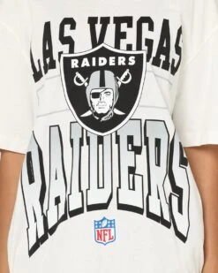 Majestic Athletic Las Vegas Raiders Vintage Sports Graphic T-Shirt Vintage White -Sportswear Women Store 02040167 YV003 womens 0030