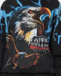 Loiter Lightning Eagle Vintage Hoodie Vintage Black -Sportswear Women Store 02040477 YV009 womens 0040