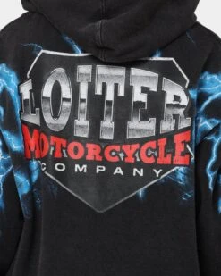 Loiter Lightning Eagle Vintage Hoodie Vintage Black -Sportswear Women Store 02040477 YV009 womens 0050