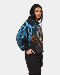 Loiter Lightning Eagle Vintage Hoodie Vintage Black -Sportswear Women Store 02040477 YV009 womens 0060
