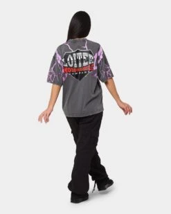 Loiter Lightning Eagle Vintage T-Shirt Charcoal -Sportswear Women Store 02040511 YC300 womens 0080