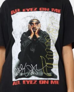Tupac Eyez On Me Signature Vintage T-Shirt Washed Black -Sportswear Women Store 02040825 YW607 womens 0030