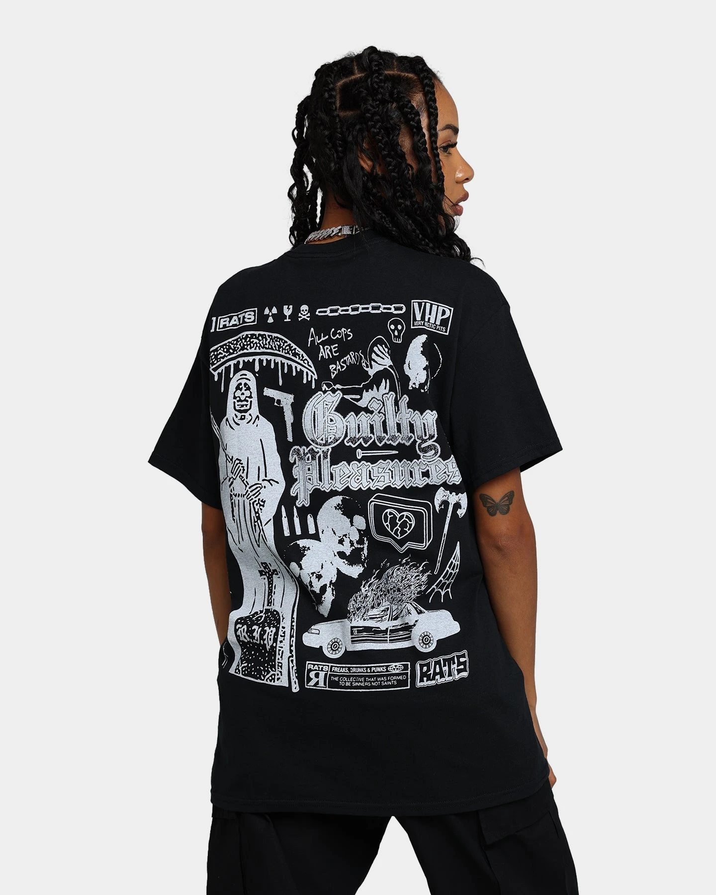 Rats Get Fat Guilty Pleasures T-Shirt Black 3 Rats Get Fat Guilty Pleasures T-Shirt Black