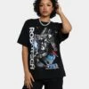 American Thrift X Robotech Macros Saga Vintage T-Shirt Washed Black -Sportswear Women Store 02041026 YW607 womens 0010