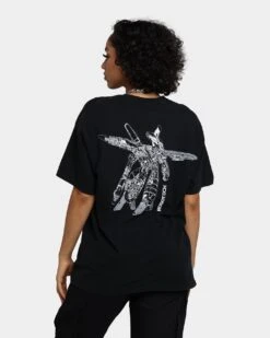 American Thrift X Robotech Macros Saga Vintage T-Shirt Washed Black -Sportswear Women Store 02041026 YW607 womens 0020