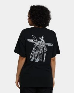 American Thrift X Robotech Macros Saga Vintage T-Shirt Washed Black -Sportswear Women Store 02041026 YW607 womens 0050