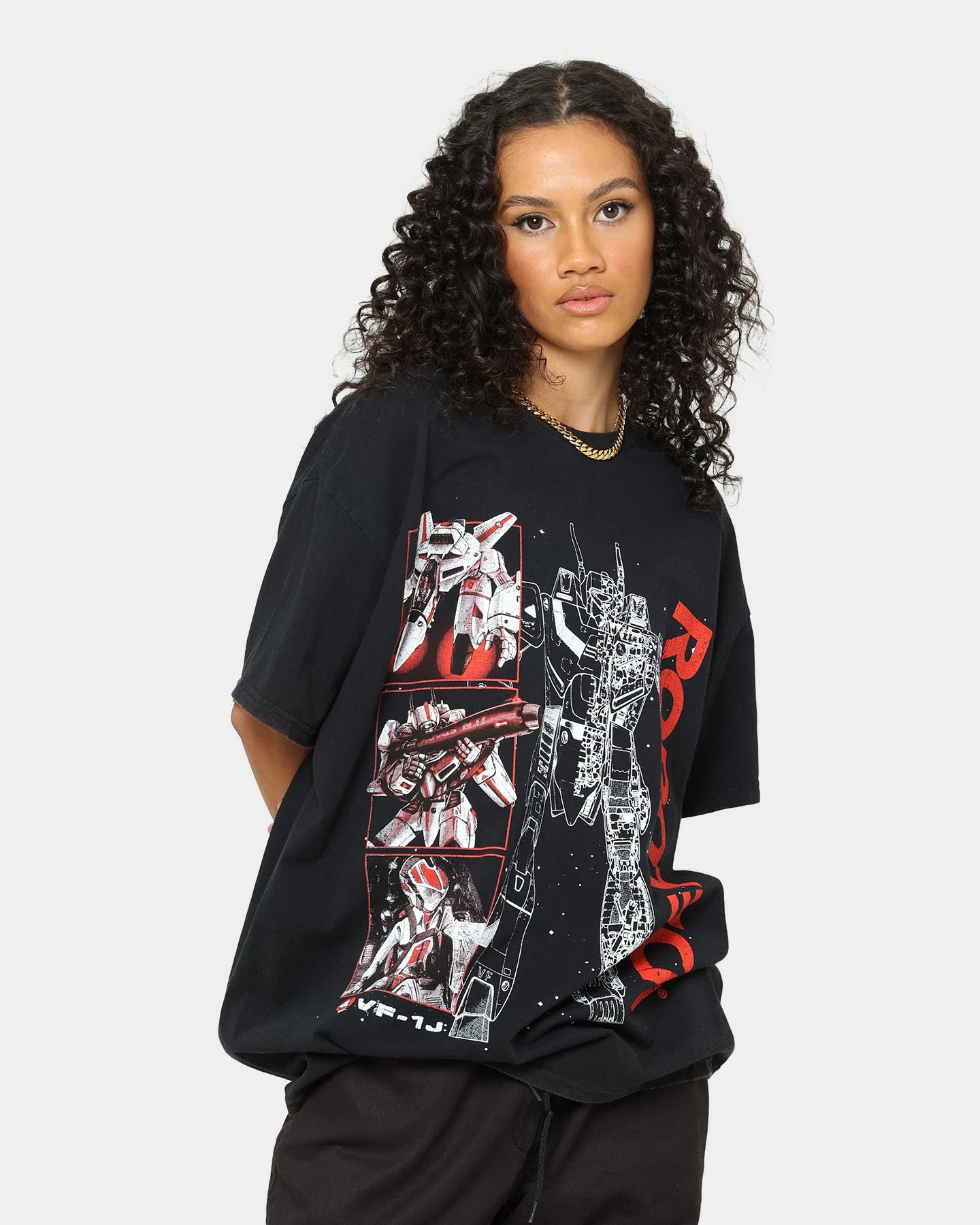 American Thrift X Robotech VFIJ Vintage T-Shirt Washed Black 3 American Thrift X Robotech VFIJ Vintage T-Shirt Washed Black
