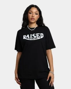 Raised By Wolves Typewriter T-Shirt Black