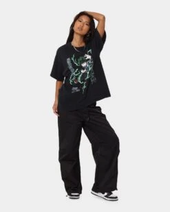 Goat Crew X My Hero Academia Deku Vintage T-Shirt Black Wash 12 Goat Crew X My Hero Academia Deku Vintage T-Shirt Black Wash -Sportswear Women Store 02041044 YB295 womens 0030