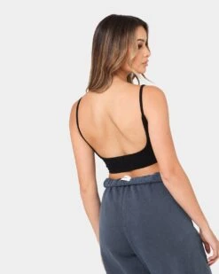 Joah Brown Women's Low Back Crop Cami Black