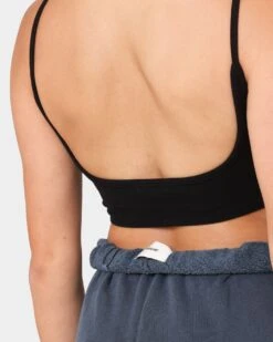 Joah Brown Women's Low Back Crop Cami Black -Sportswear Women Store 02041153 YB001 womens 050