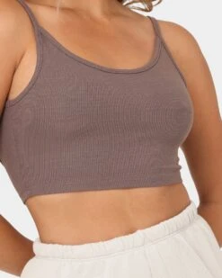 Joah Brown Women's Low Back Crop Cami Mauve -Sportswear Women Store 02041153 YM137 womens 040