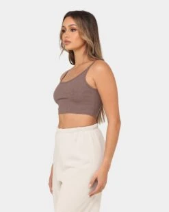 Joah Brown Women's Low Back Crop Cami Mauve -Sportswear Women Store 02041153 YM137 womens 070