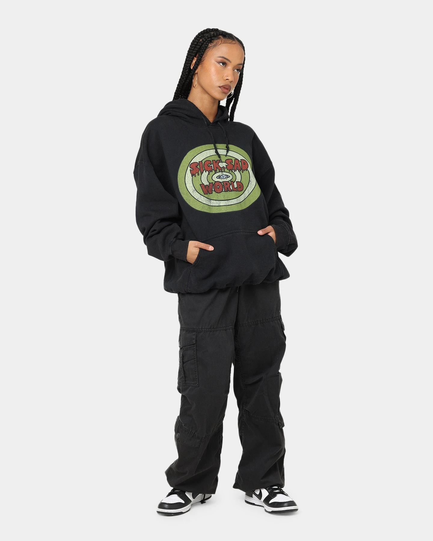 American Thrift X Daria Sick Sad World Vintage Hoodie Black Wash 4 American Thrift X Daria Sick Sad World Vintage Hoodie Black Wash - Image 2