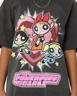 American Thrift X Powerpuff Girls Powerpuff Group Vintage T-Shirt Black Wash 13 American Thrift X Powerpuff Girls Powerpuff Group Vintage T-Shirt Black Wash -Sportswear Women Store 02041334 YB295 womens 0040