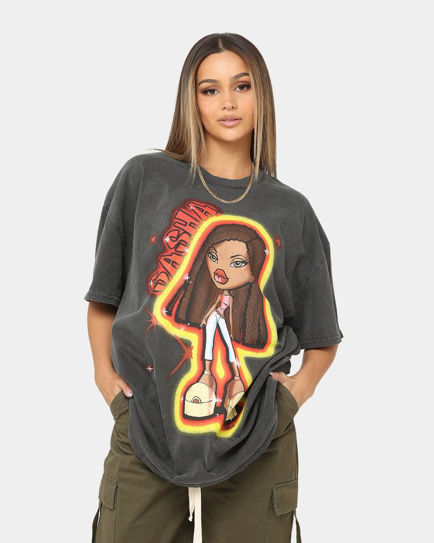 American Thrift X Bratz Sasha Heavyweight Vintage T-Shirt Black Wash 3 American Thrift X Bratz Sasha Heavyweight Vintage T-Shirt Black Wash