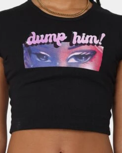 American Thrift X Bratz Women's Dump Him Baby T-Shirt Black -Sportswear Women Store 02041498 YB001 womens 0030
