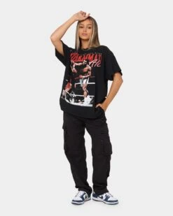 Goat Crew X Muhammad Ali Knock Out T-Shirt Black Wash 9 Goat Crew X Muhammad Ali Knock Out T-Shirt Black Wash -Sportswear Women Store 02041653 YB295 womens 0020