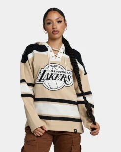 '47 BRAND 47 Brand Los Angeles Lakers Superior Lacer Hoodie Khaki