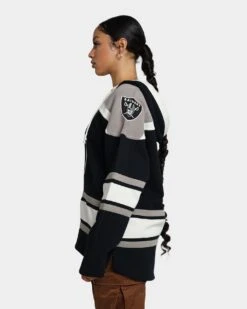 '47 BRAND 47 Brand Las Vegas Raiders Superior Lacer Hoodie Jet Black/Grey -Sportswear Women Store 02041674 YJ026 womens 0060