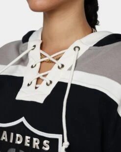 '47 BRAND 47 Brand Las Vegas Raiders Superior Lacer Hoodie Jet Black/Grey -Sportswear Women Store 02041674 YJ026 womens 0080