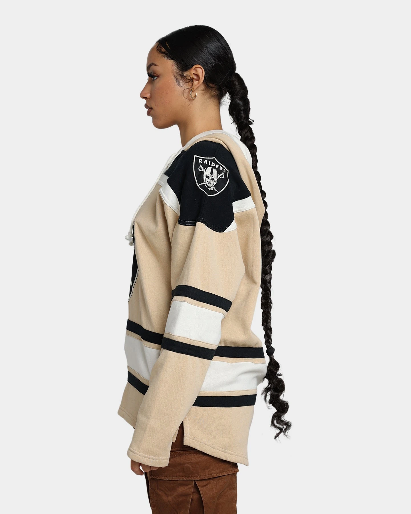 '47 BRAND 47 Brand Las Vegas Raiders Superior Lacer Hoodie Khaki 8 '47 BRAND 47 Brand Las Vegas Raiders Superior Lacer Hoodie Khaki - Image 6