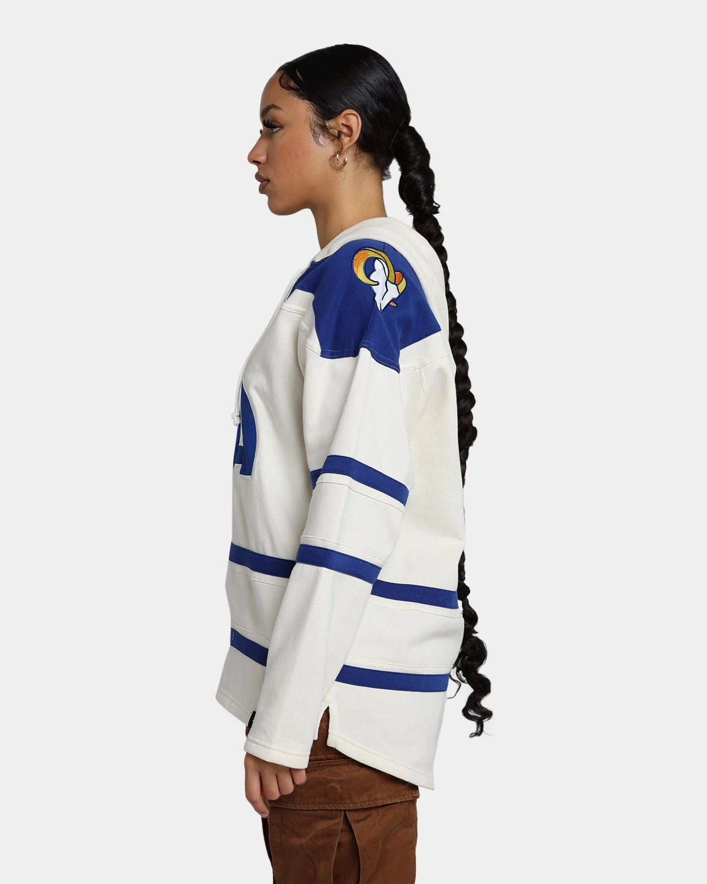'47 BRAND 47 Brand Los Angeles Rams Superior Lacer Hoodie Cream 8 '47 BRAND 47 Brand Los Angeles Rams Superior Lacer Hoodie Cream - Image 6