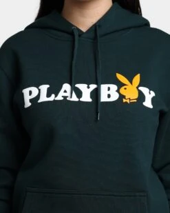Playboy By CK Wordmark Hoodie Forest Green -Sportswear Women Store 02042559 YF006 womens 0030