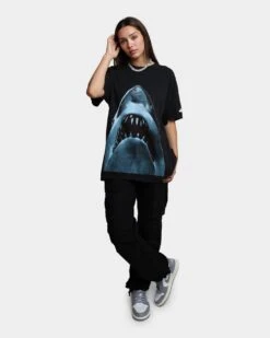 American Thrift X Jaws Jaws Vintage T-Shirt Black Wash
