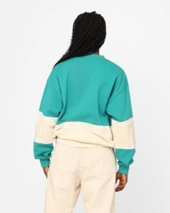 X-Girl Women's College Sweat Crewneck Green -Sportswear Women Store 02042933 YG600 womens 0040