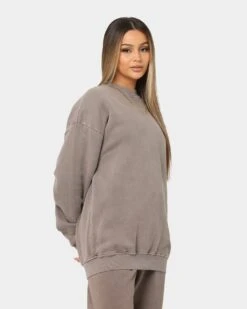 Joah Brown Women's Classic Pullover Crewneck Peppercorn -Sportswear Women Store 02043229 YP570 womens 0050
