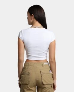 Playboy By CK Women's Script Baby T-Shirt White -Sportswear Women Store 02043253 YW100 womens 0040