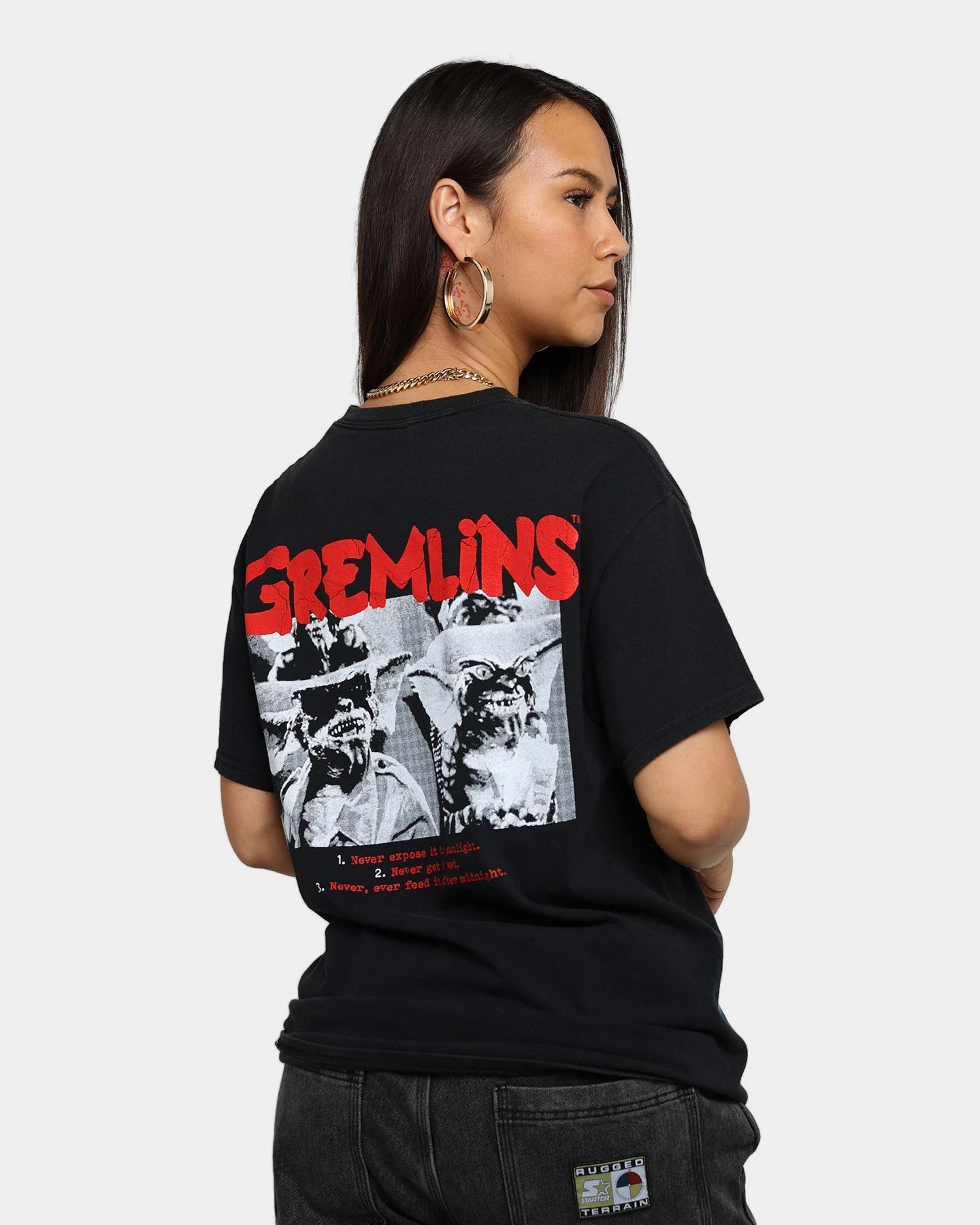 American Thrift X Gremlins Gremlins Vintage T-Shirt Black Wash 4 American Thrift X Gremlins Gremlins Vintage T-Shirt Black Wash - Image 2